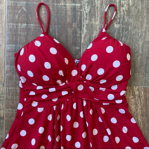 Red Polka Dot Colori Skater Dress - Picture 2 of 4